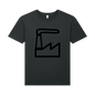 Charcoal (Grey) t-shirt with a factory icon on a white background